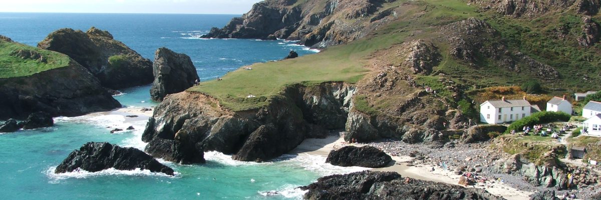 Cliff overlooking sea in cornwall