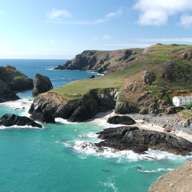 Cliff overlooking sea in cornwall