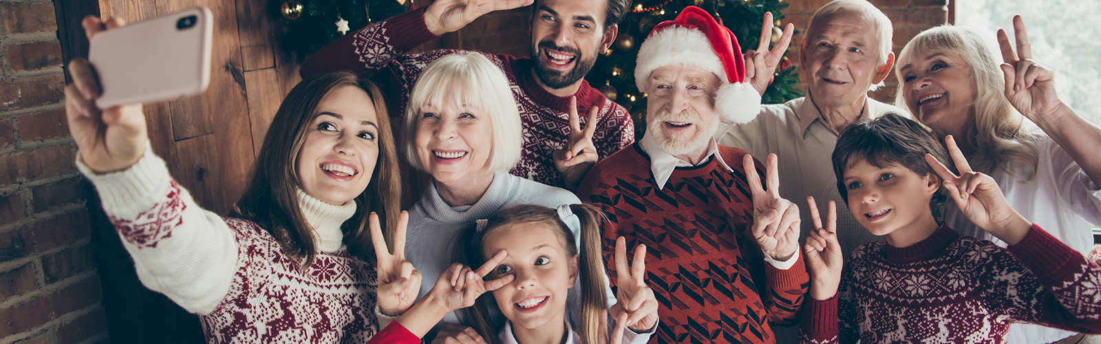 Family celebrating Christmas together.