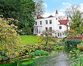 Beautiful house with a stream in Buckinghamshire.