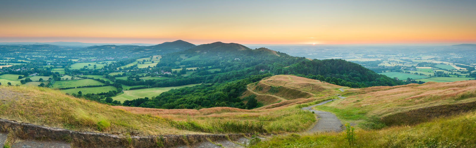 Malvern hills at dawn.