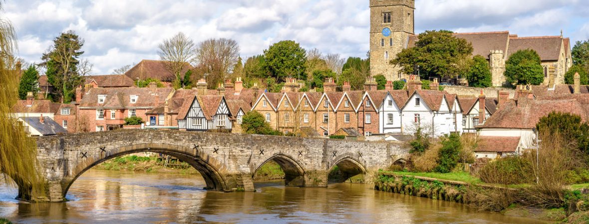 Panoramic view of Aylesford village in Kent.