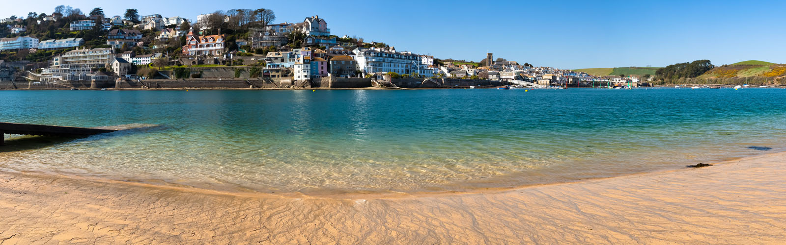 Panoramic view towards Salcombe, Devon.