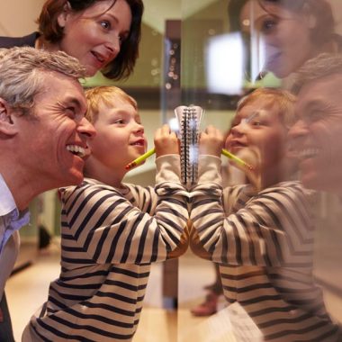 Family at a museum.