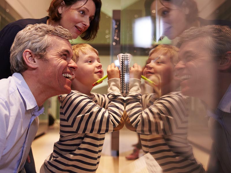 Family at a museum.