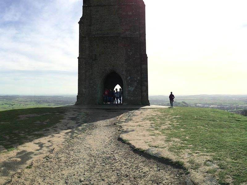 The top of Glastonbury Tor. 