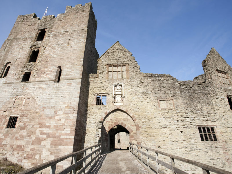 Bridge to entrance arch of Ludlow castle.