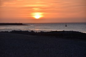 Sunset over Morecambe Bay, Lancashire.