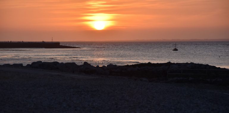 Sunset over Morecambe Bay, Lancashire.