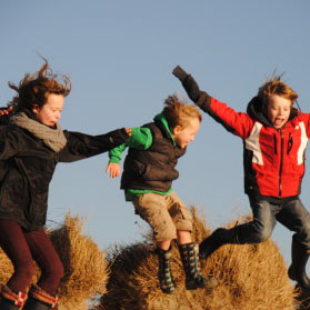 Children jumping in the air!