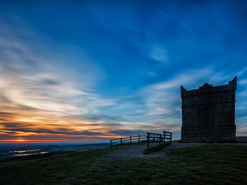 Rivington Pike at sunset.