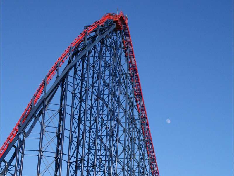 Rollercoaster at Blackpool Pleasure Beach.