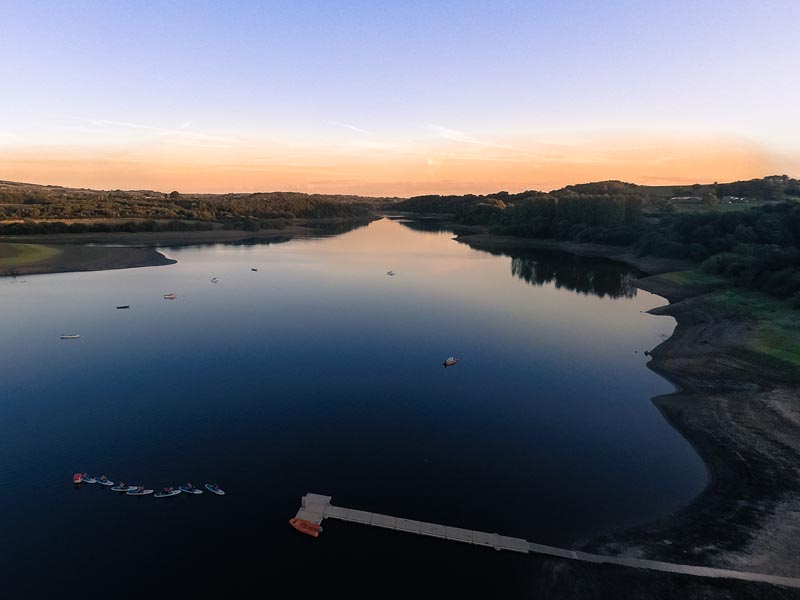 Tittesworth Reservoir at sunset.