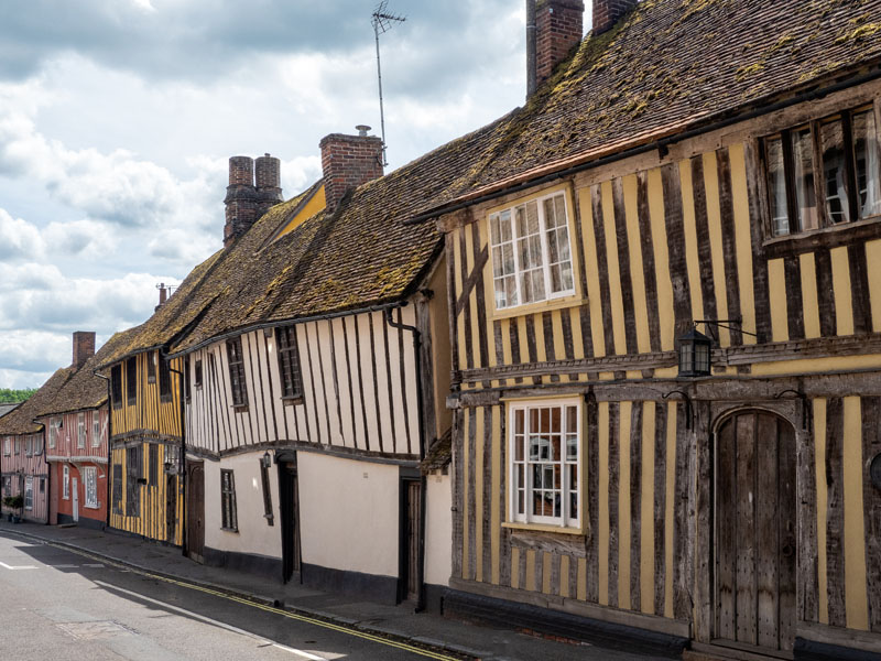 Historic medieval houses in Lavenham, Suffolk.