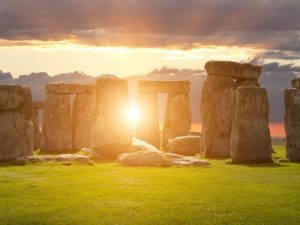 Stonehenge at sunset on a beautiful English summer.