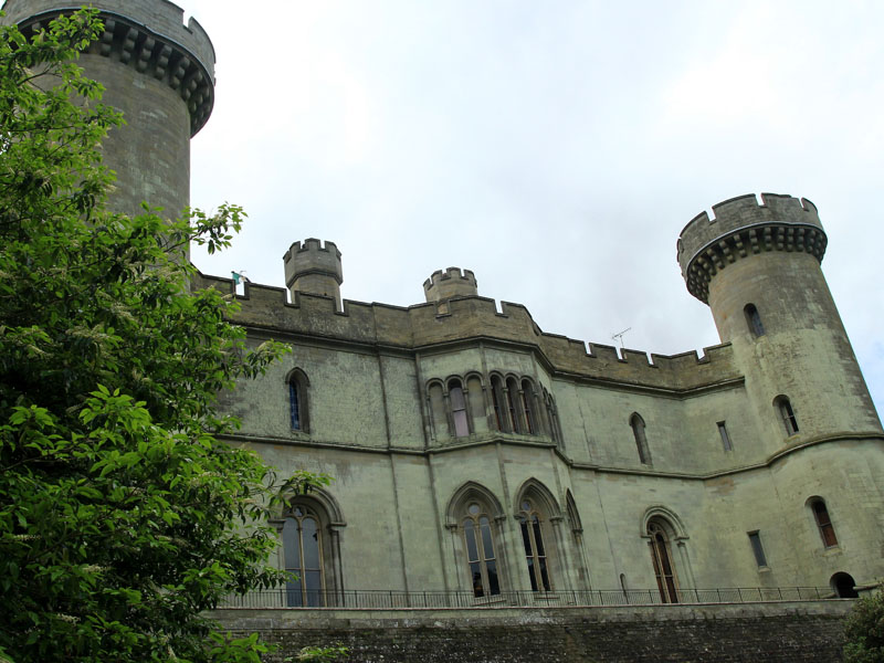 Looking up at Eastnor Castle.