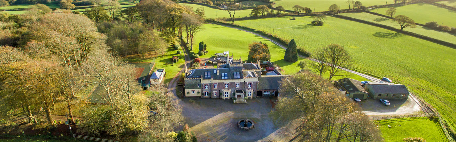 Remote Holiday Cottages with green fields around.