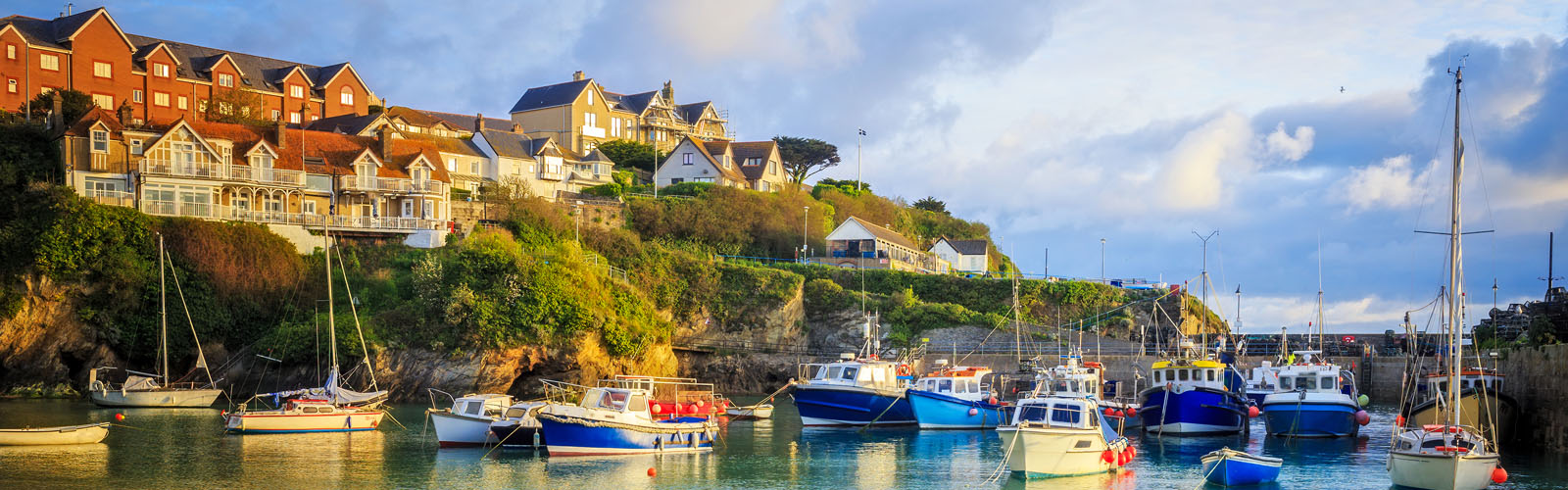 Fishing boats in the harbour at Newquay on the Cornwall.