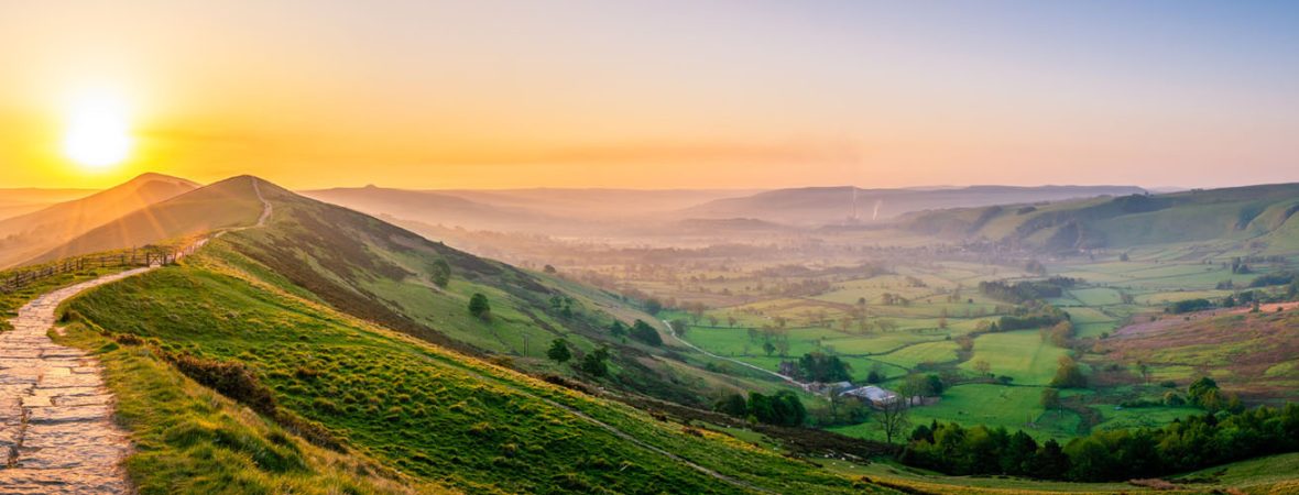 Sunset over the Shropshire Hills.