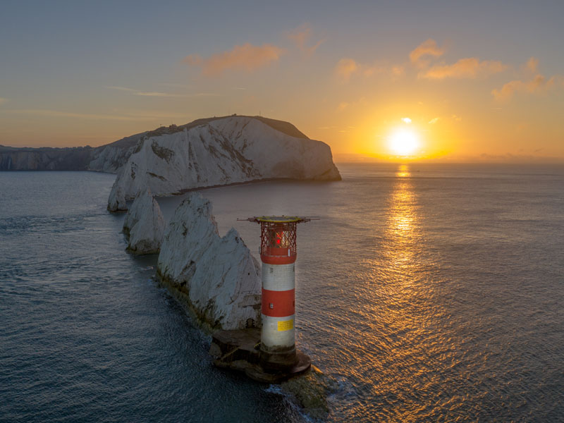 Sunrise the needles isle of wight