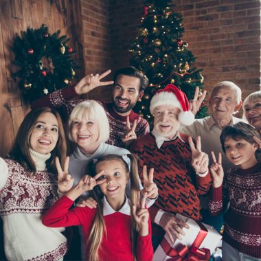 Family celebrating New Year’s Eve together.