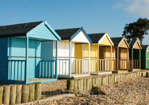 Row of colourful beach huts